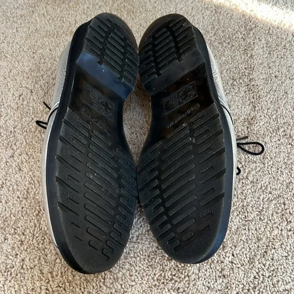 Dr Martens 1461 SZ 11 metallic silver lace up shoes.