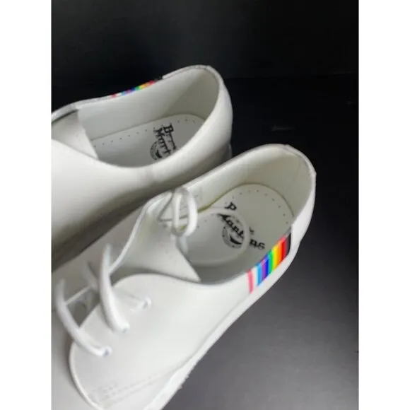 Dr. Martens 27522 White Smooth Leather Pride Oxford Shoes EU 39 Womens 8  Mens 7