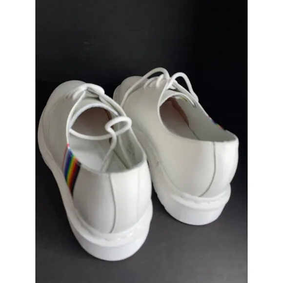 Dr. Martens 27522 White Smooth Leather Pride Oxford Shoes EU 39 Womens 8  Mens 7