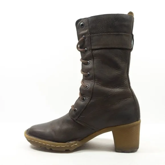 Dr Martens 8-Eye Leather Heeled Boots - Women's Size 7