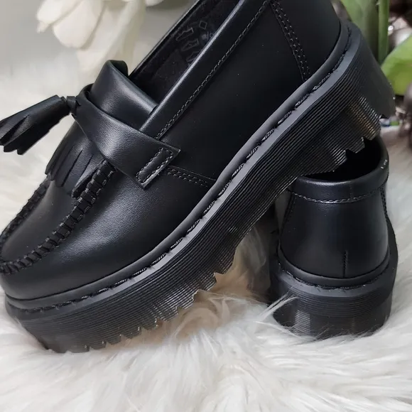 Dr Martens Adrian Leather Platform Tassel Loafers Women shoes size6 New