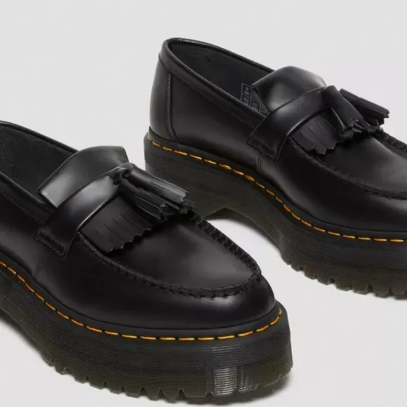 Dr Martens Adrian Leather Platform Tassel Loafers Women shoes size6 New