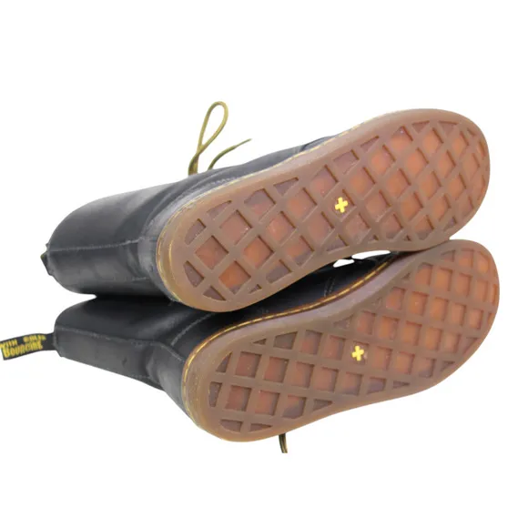 Dr. Martens BLACK GENUINE LEATHER FLAT LACE UP ROUND TOE ANKLE BOOTS Size 7/38EU