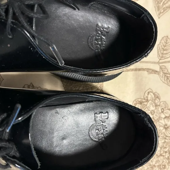 Dr. Martens Black Leather Oxford Shoes with Broguing