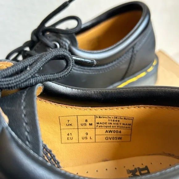 Dr Martens Doc Shoes Men’s Black Leather Size US M 8