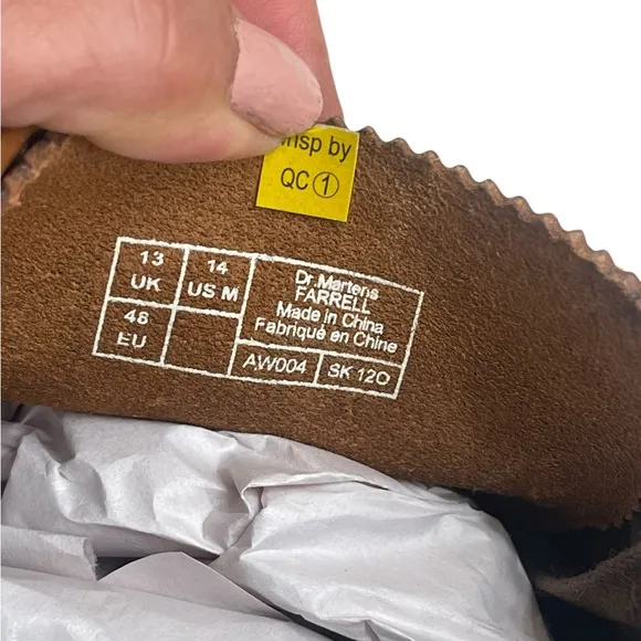Dr. Martens Farrell Shoes brown Leather AW004 SK 120 Men's 14US M