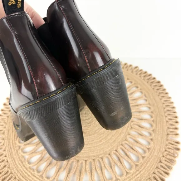 Dr. Martens Hurston Arcadia Heeled Chelsea Leather Boots Cherry Red Women’s Sz 8