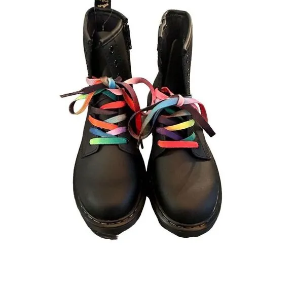 Dr. Martens Junior 1460 Pride Kids Boots Black Size 5 Multicolor NWOT