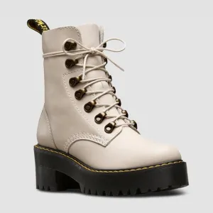 Dr. Martens | Leona Women's Temperley Leather Heeled Boots in Bone Size 9