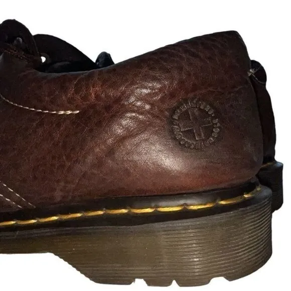 Dr. Martens Men’s Boston Oxfords Brown Leather Lace-up Shoes Size 12