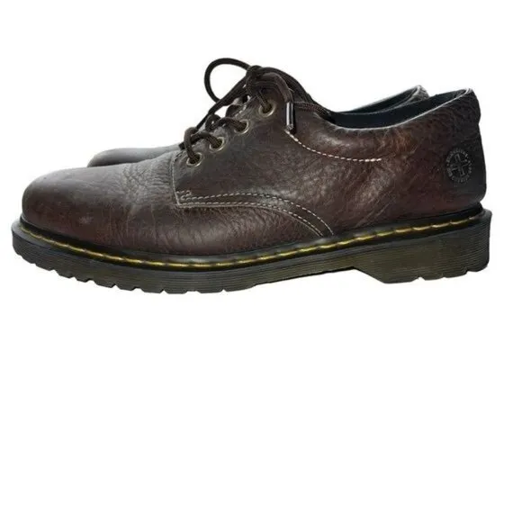 Dr. Martens Men’s Boston Oxfords Brown Leather Lace-up Shoes Size 12