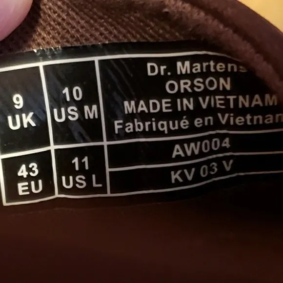 Dr. Martens Orson Men's Brown Leather Shoes Size 10