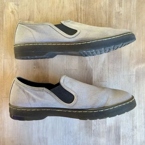 DR. MARTENS Rare Largo Casual slip on Loafer Boat shoes US Men’s 12 grey canvas