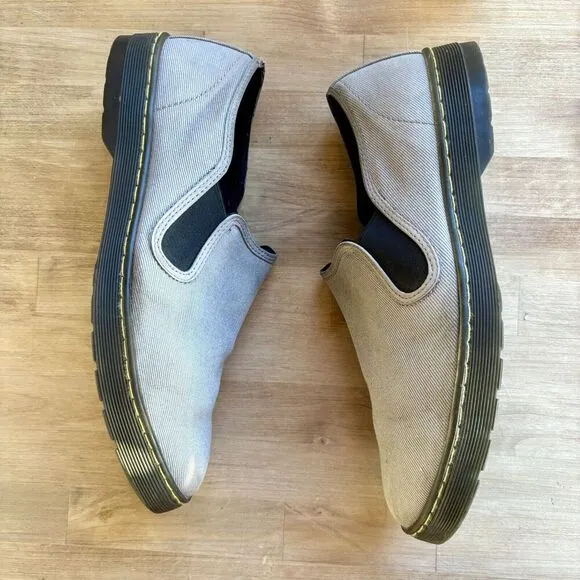 DR. MARTENS Rare Largo Casual slip on Loafer Boat shoes US Men’s 12 grey canvas