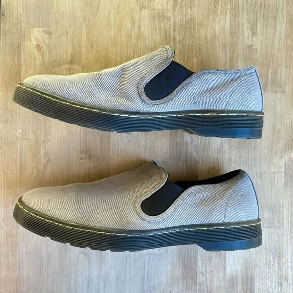 DR. MARTENS Rare Largo Casual slip on Loafer Boat shoes US Men’s 12 grey canvas