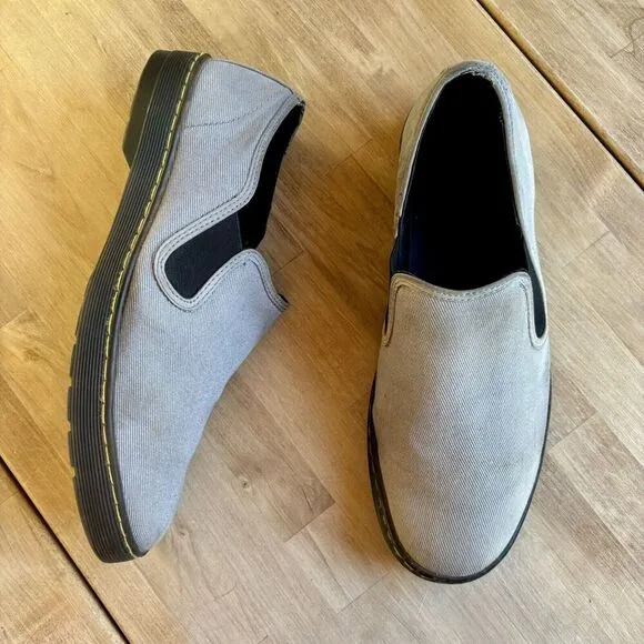 DR. MARTENS Rare Largo Casual slip on Loafer Boat shoes US Men’s 12 grey canvas