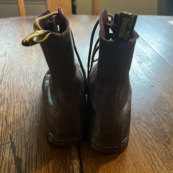 Dr Martens Tehani Women's Sz 7 Brown Leather Mid Combat Boots Flat Sole AirWair