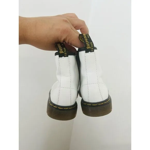 Dr. Martens Unisex Kids/Toddler 1460 Lace Up White Boots Size US 10 NWOB