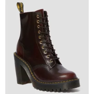 Dr. Martens Womens KENDRA Cherry Arcadia Leather Heeled Boots Bouncing Sole Sz 8