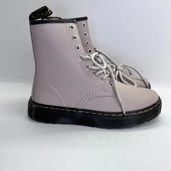 Dr. Martens Zavala Combat Boots Women's Size 6 B Taupe Flat