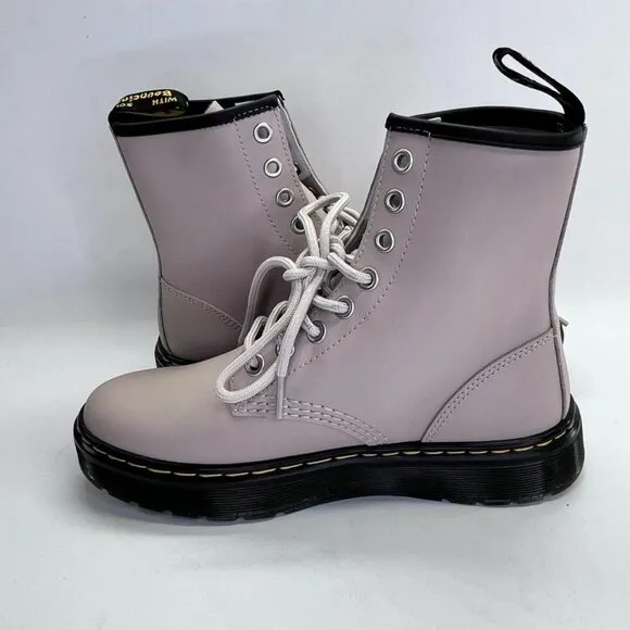 Dr. Martens Zavala Combat Boots Women's Size 6 B Taupe Flat