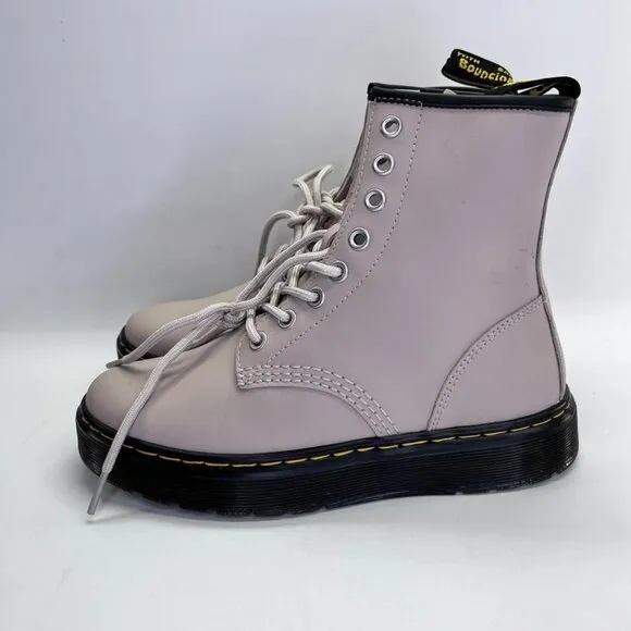 Dr. Martens Zavala Combat Boots Women's Size 6 B Taupe Flat