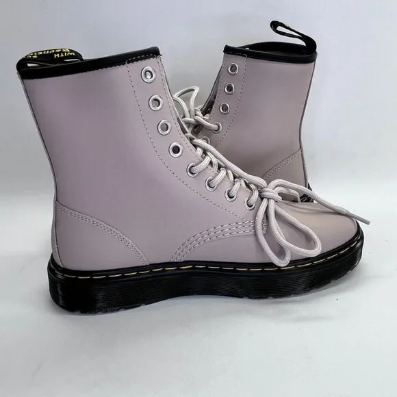 Dr. Martens Zavala Combat Boots Women's Size 6 B Taupe Flat