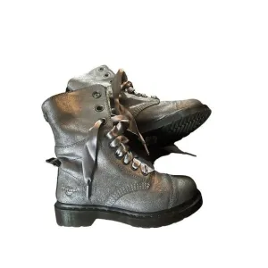 Dr. Martens Women's Aimilie Pewter Metallic Women's 6  will fit 7 doc martens