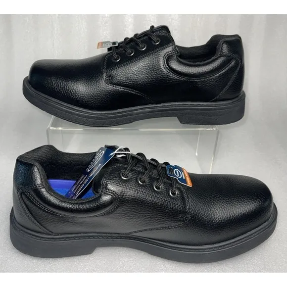Dr. Scholls Mens Dave Black Careers Slip Oil Resistant Shoes Size 7.5 Wide NEW