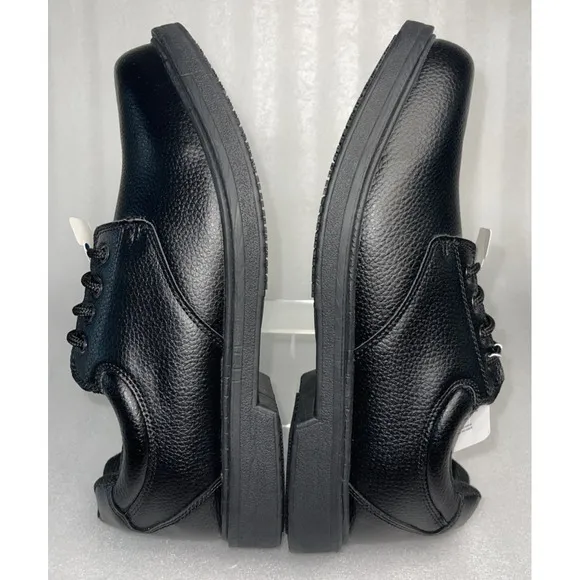 Dr. Scholls Mens Dave Black Careers Slip Oil Resistant Shoes Size 7.5 Wide NEW