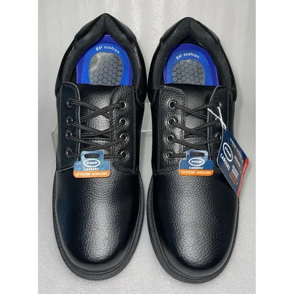 Dr. Scholls Mens Dave Black Careers Slip Oil Resistant Shoes Size 7.5 Wide NEW