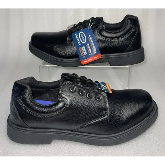 Dr. Scholls Mens Dave Black Careers Slip Oil Resistant Shoes Size 7.5 Wide NEW