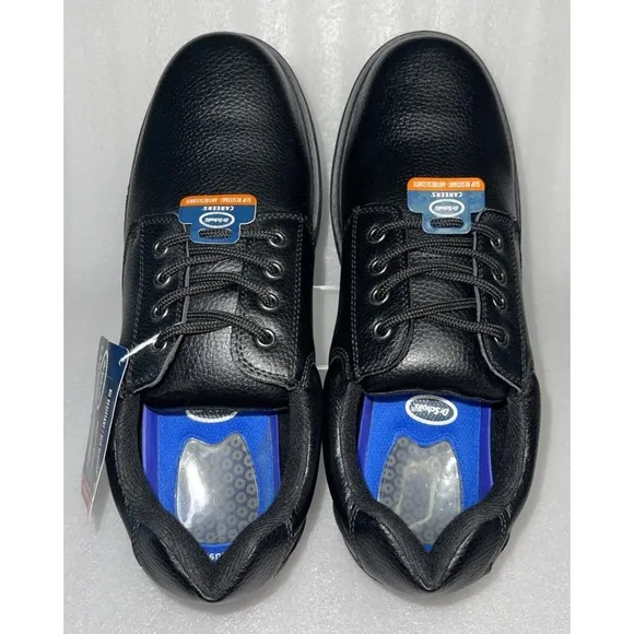 Dr. Scholls Mens Dave Black Careers Slip Oil Resistant Shoes Size 7.5 Wide NEW