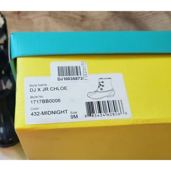 Draper James X Jack Rogers Chloe Gingham Duck/Rain Boots Size 9 New