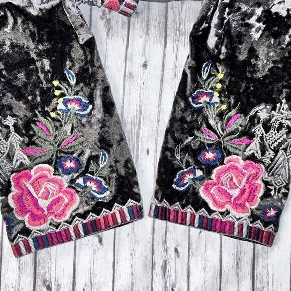 Driftwood Carly Velvet Embroidered Cardigan Jacket