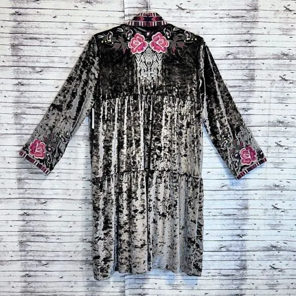 Driftwood Carly Velvet Embroidered Cardigan Jacket
