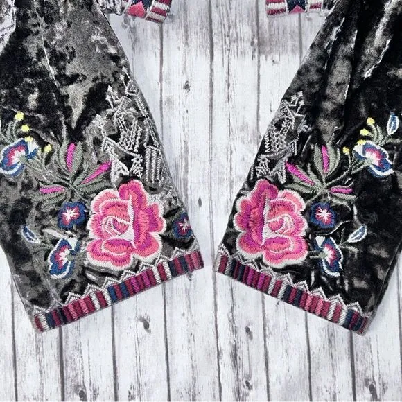 Driftwood Carly Velvet Embroidered Cardigan Jacket