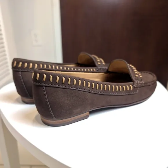 Driver Club USA Maple Ave Brown Nubuck Genuine Leather Slip On Moccasins 7