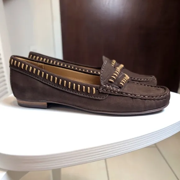 Driver Club USA Maple Ave Brown Nubuck Genuine Leather Slip On Moccasins 7