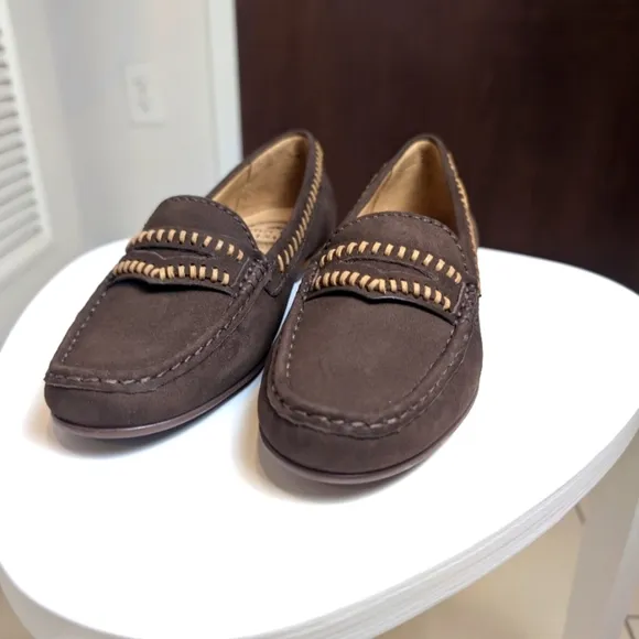 Driver Club USA Maple Ave Brown Nubuck Genuine Leather Slip On Moccasins 7