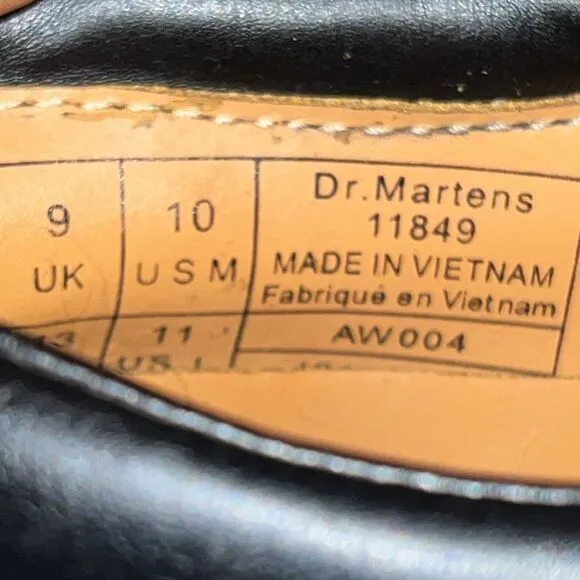 Dr. Marten Black Leather Shoes Size 10