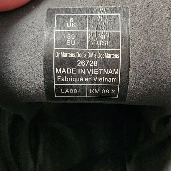 Dr. Martens 1460 Lace Up Patent Lamper Leather Boots Size 8