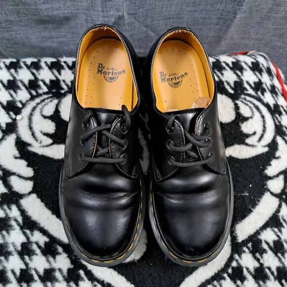Dr.Martens AW004 Oxford Black Leather Lace Up Shoes Size 6 Women