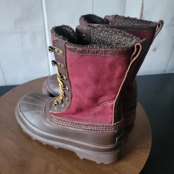 Duluth Trading Co. Women’s 9.5 Slop Stopper Canvas Winter Lace-up Boots, NEW