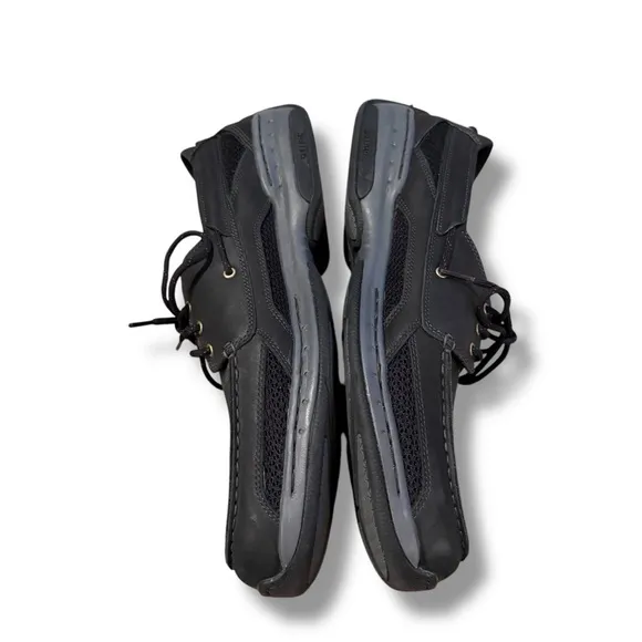 Dunham Captain Casual Lace Up Leather Black Boat Shoes‎ Men's Sz 14 D