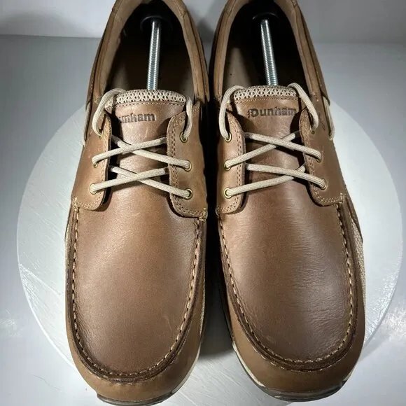 Dunham Captain Mens Size 15 4E Boat Shoes Brown Leather Deck Fishing - WORN ONCE