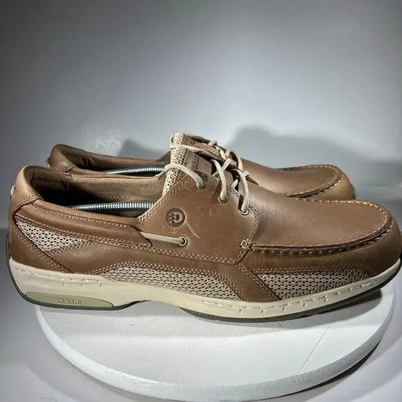 Dunham Captain Mens Size 15 4E Boat Shoes Brown Leather Deck Fishing - WORN ONCE