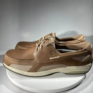 Dunham Captain Mens Size 15 4E Boat Shoes Brown Leather Deck Fishing - WORN ONCE