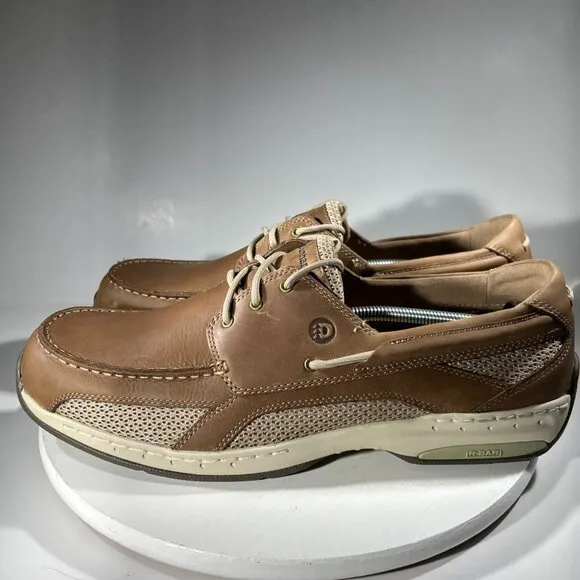 Dunham Captain Mens Size 15 4E Boat Shoes Brown Leather Deck Fishing - WORN ONCE