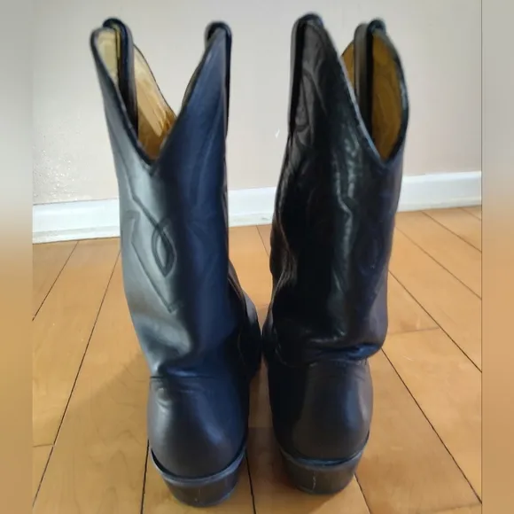 Durango Black Leather Cowboy Boots
